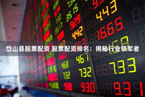 岱山县股票配资 股票配资排名：揭秘行业领军者